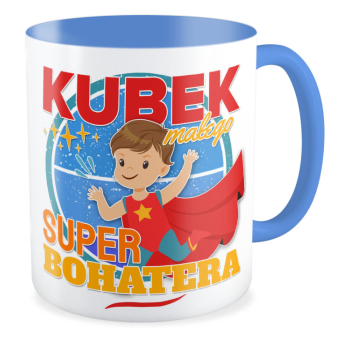 kubek MAŁEGO SUPERBOHATERA niebieski